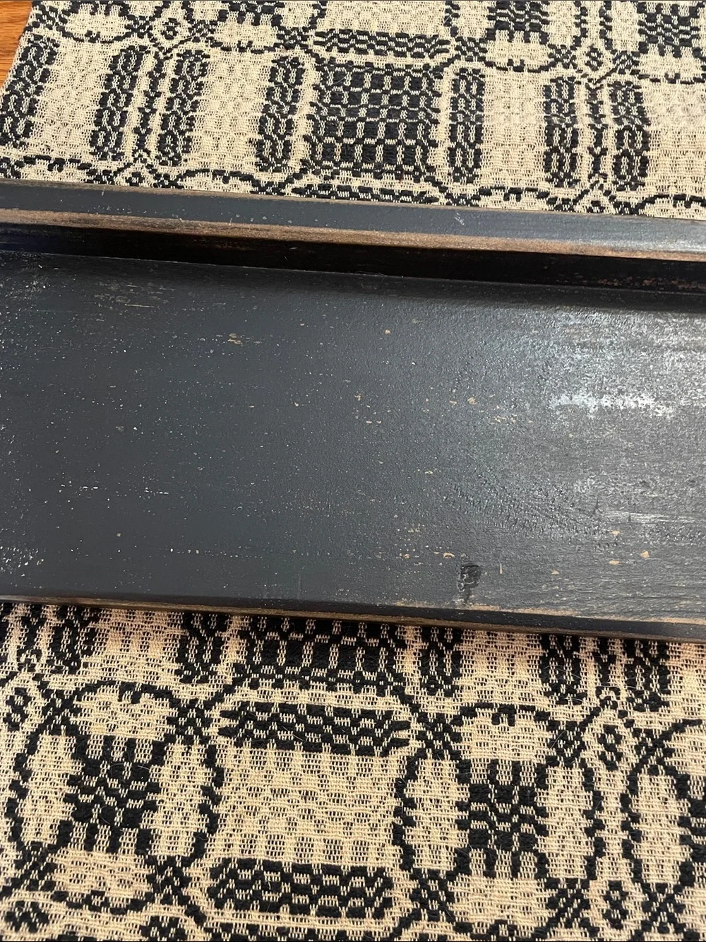 Distressed Black Wooden Tray